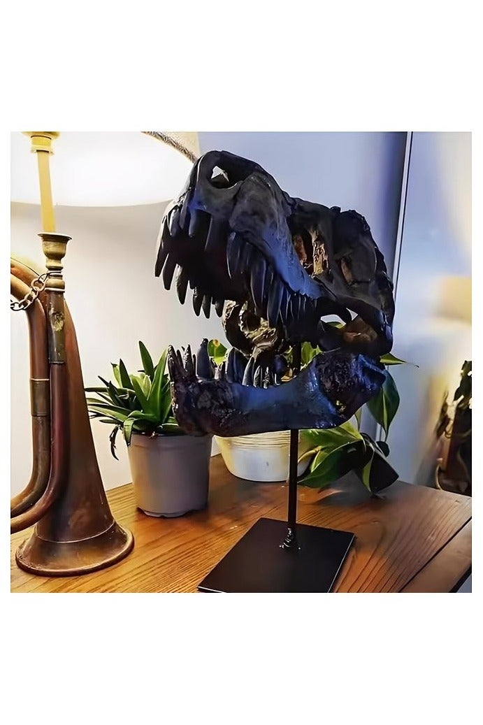 HOMESTAR 1pc Realistic T-Rex Skull Replica - Handcrafted Dinosaur Bone Texture, Resin Dinosaur Skull Model for Indoor/Outdoor Home & Office Decor, No Electricity Needed, Lifelike Prehistoric Display, Outdoor Decoration | Realistic Dinosaur Decor | Detailed Craftsmanship - Image 2