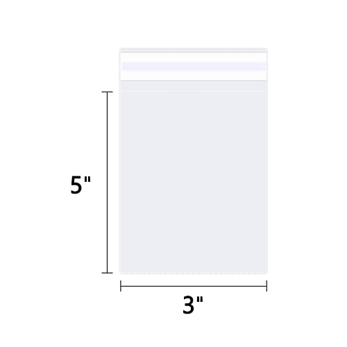 WEPOLY - 3" x 5" (100 Count) Clear Small Cellophane Bags - Self Sealing Cello Plastic Poly Bags- for Photo, Jewely, Bakey, Treats, Candies - Image 2