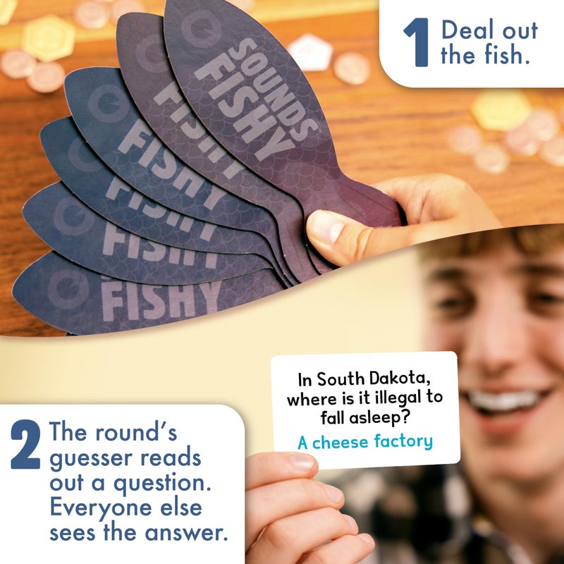 Big Potato Sounds Fishy Board Game: The Bluffing Family Game for Kids 10+ - Best New Family Quiz Games, Trivia Games for Groups of People - Image 3