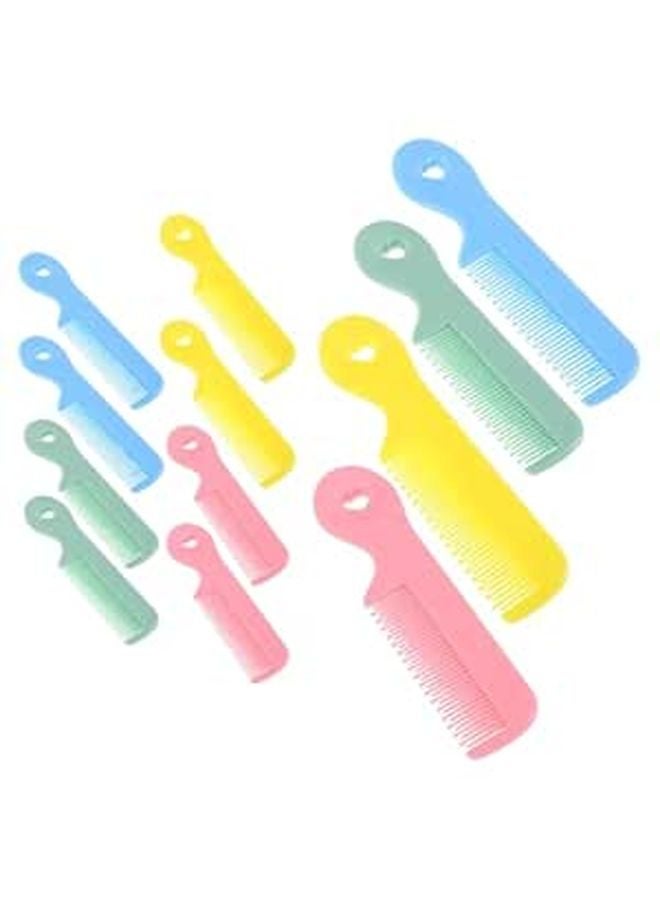 16 Pcs Mini Round Tip Wide Tooth Combs Set Candy Colors Sensitive Scalp Hair Care - Image 1