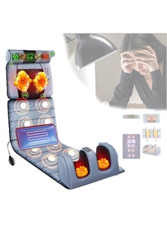 XiuWoo Smart Back Massager With Hot Compress Function,To Release Stress And Fatigue,10 Vibration Massage Nodes And Chinese Medicine Stretching Round Pillow,Chair Seat Massager For Home,Grey  - Image 1