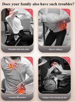 XiuWoo Smart Back Massager With Hot Compress Function,To Release Stress And Fatigue,10 Vibration Massage Nodes And Chinese Medicine Stretching Round Pillow,Chair Seat Massager For Home,Grey  - Image 5