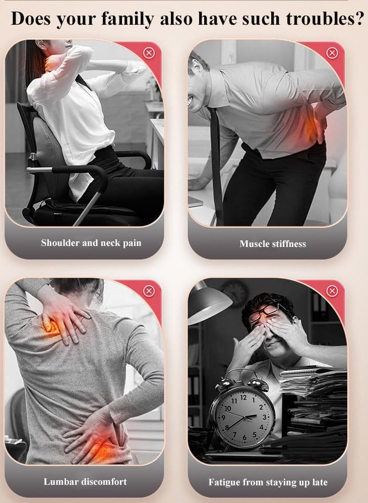 XiuWoo Smart Back Massager With Hot Compress Function,To Release Stress And Fatigue,10 Vibration Massage Nodes And Chinese Medicine Stretching Round Pillow,Chair Seat Massager For Home,Grey  - Image 5