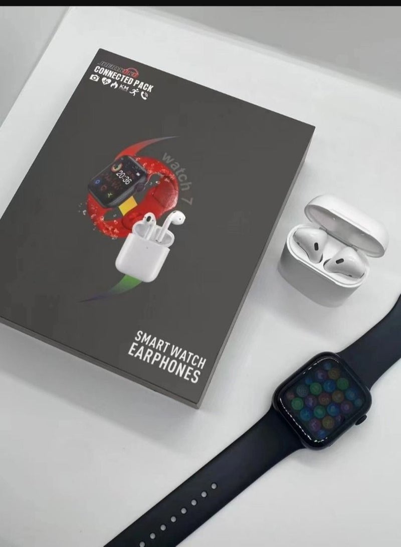 ACLIX 3-In-1 Combo Bluetooth Calling Smart Watch With Extra Strap And Wireless Earphones With Charging Case Bundle - Image 1