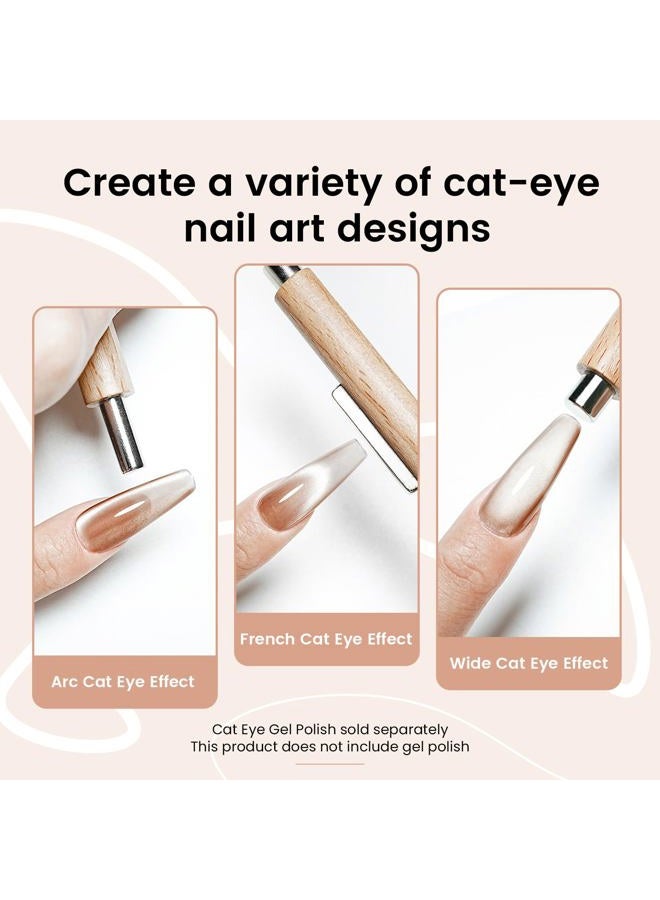 JODSONE 3-in-1 Cat Eye Magnet for Nails, Cylindrical & Square Magnet Nail Art Tool, Strong Magnets for Cat Eye Gel Polish Design DIY - Image 3