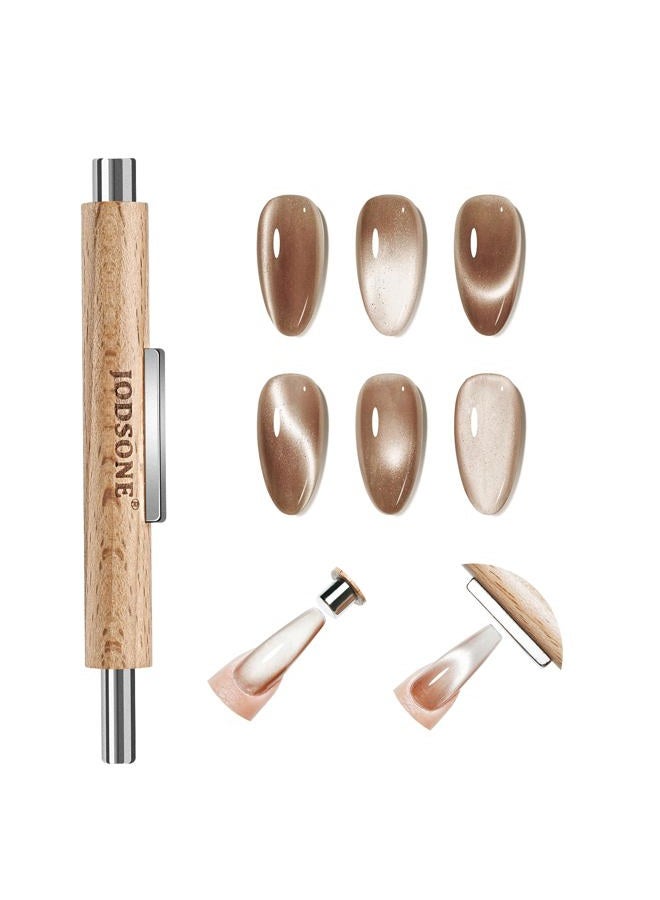 JODSONE 3-in-1 Cat Eye Magnet for Nails, Cylindrical & Square Magnet Nail Art Tool, Strong Magnets for Cat Eye Gel Polish Design DIY - Image 1