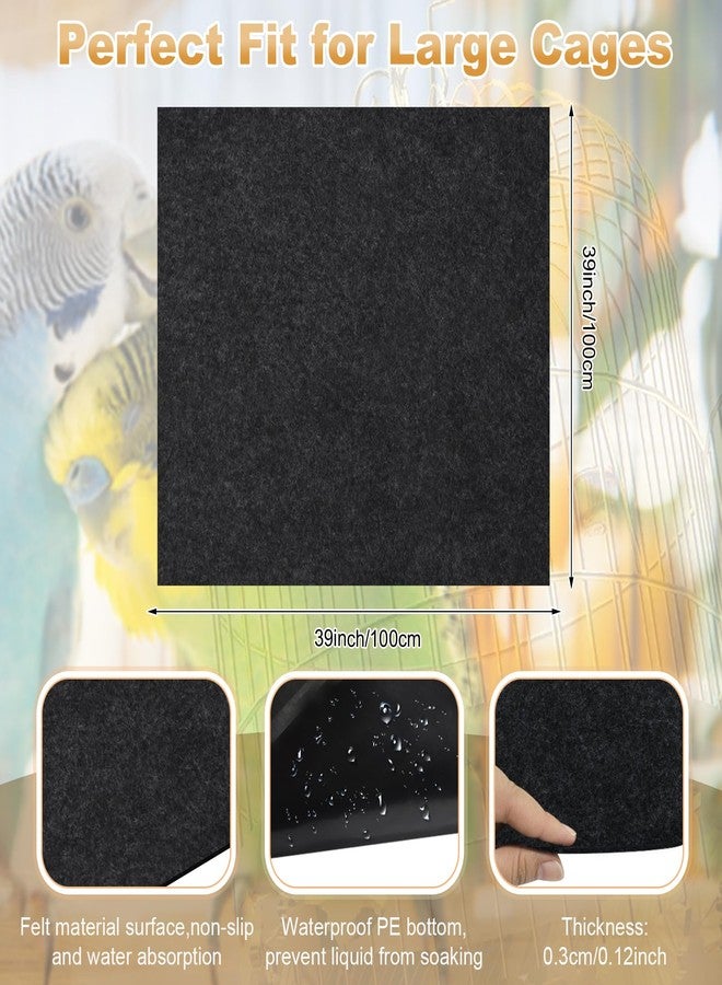 Dojomadf 39x39 Inch Bird Cage Floor Mat, Under Pet Cage Mat for Large Bird Cage, Dog Kennels, Absorbent/Waterproof and Non Slip Felt Mat, Protect The Floor, and Easy to Clean - Image 2