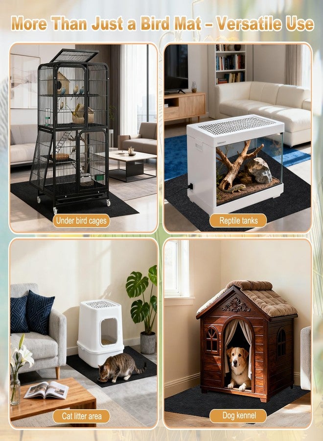 Dojomadf 39x39 Inch Bird Cage Floor Mat, Under Pet Cage Mat for Large Bird Cage, Dog Kennels, Absorbent/Waterproof and Non Slip Felt Mat, Protect The Floor, and Easy to Clean - Image 4