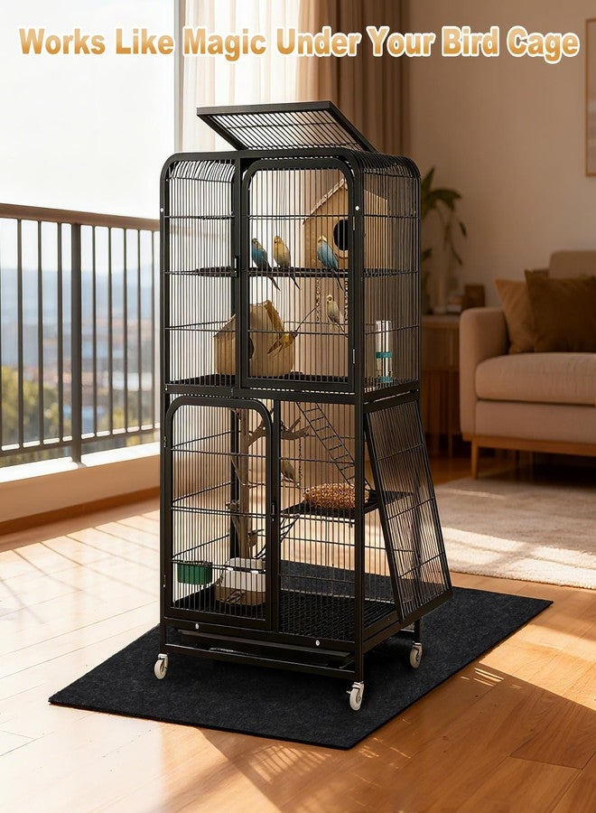 Dojomadf 39x39 Inch Bird Cage Floor Mat, Under Pet Cage Mat for Large Bird Cage, Dog Kennels, Absorbent/Waterproof and Non Slip Felt Mat, Protect The Floor, and Easy to Clean - Image 3