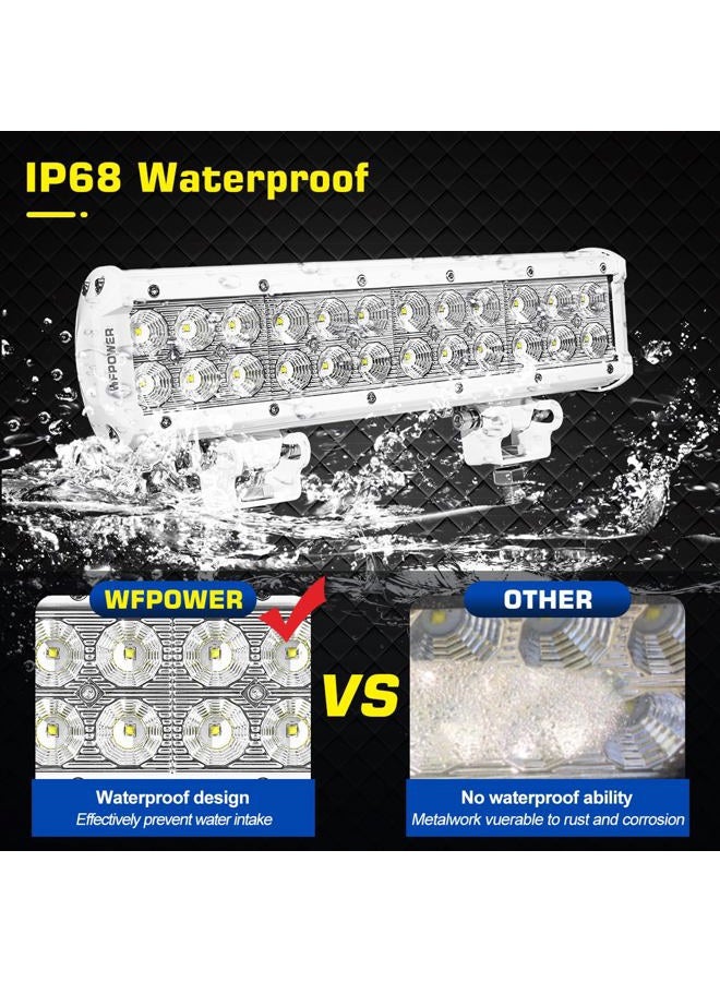 WFPOWER 12 Inch Light bar for Boat, Super Bright 72W Flood Marine Light Bar White LED Light Bar for Boat Deck Dock, Waterproof IP68 LED Bar Lights for Boat 12V 24V Offroad Light Bar for Trucks SUV - Image 4