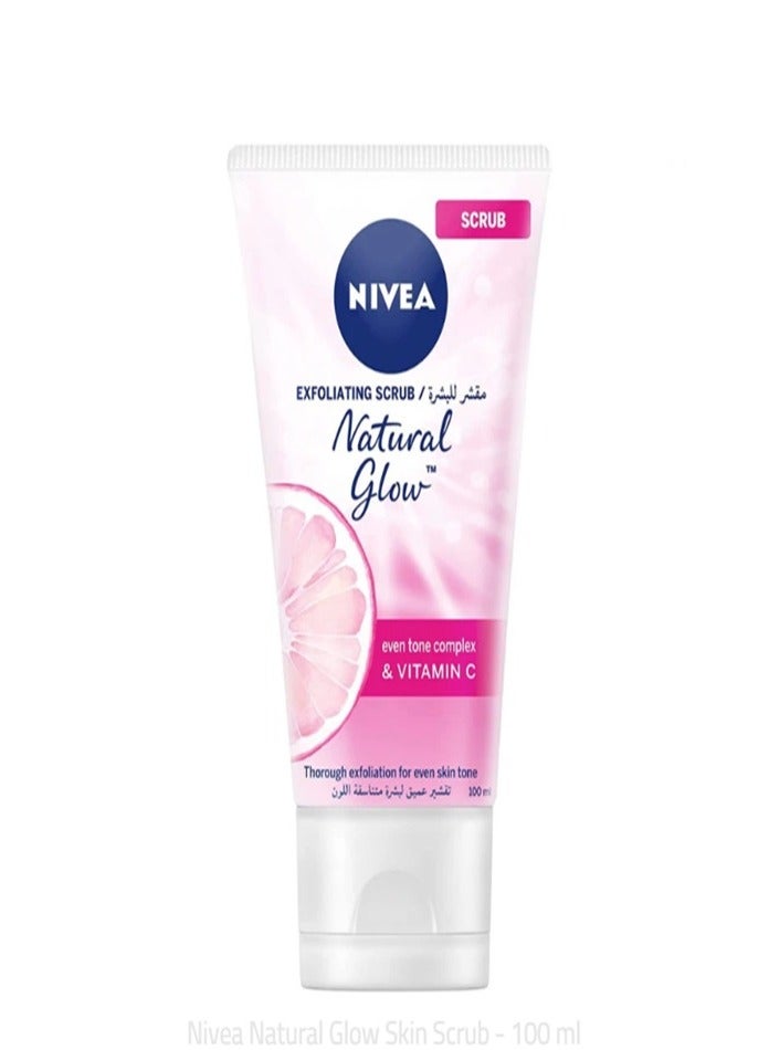 Nivea Natural Glow Exfoliating Face Scrub Even Tone Complex And Vitamin C 100ml - Image 1