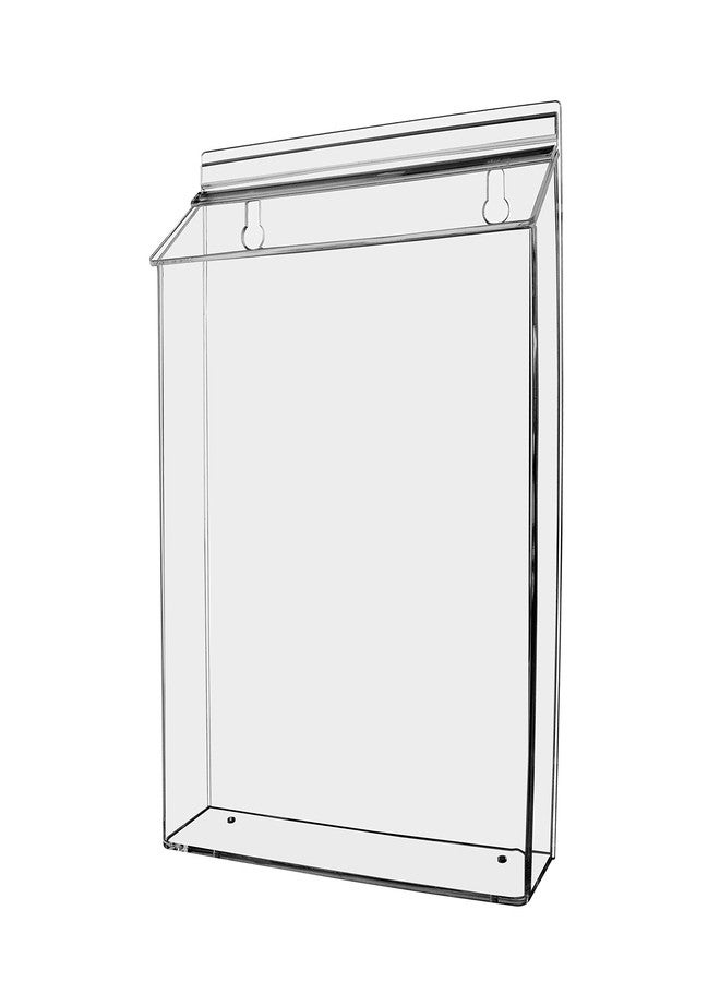 Marketing Holders Outdoor Brochure Holder Holds 8.5" x 11" Advertising Flyers Clear Acrylic Wall Mount Box with Lid Includes Take One Sticker and Adhesive Strips - Image 4