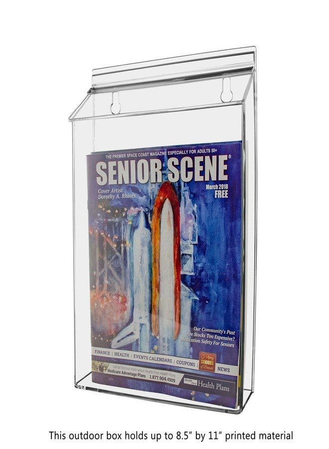 Marketing Holders Outdoor Brochure Holder Holds 8.5" x 11" Advertising Flyers Clear Acrylic Wall Mount Box with Lid Includes Take One Sticker and Adhesive Strips - Image 5