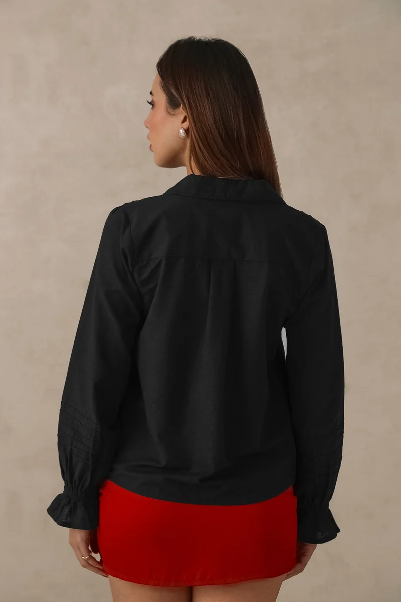 فيرجيو Cotton Lace Dinnerwear Shirts for Women