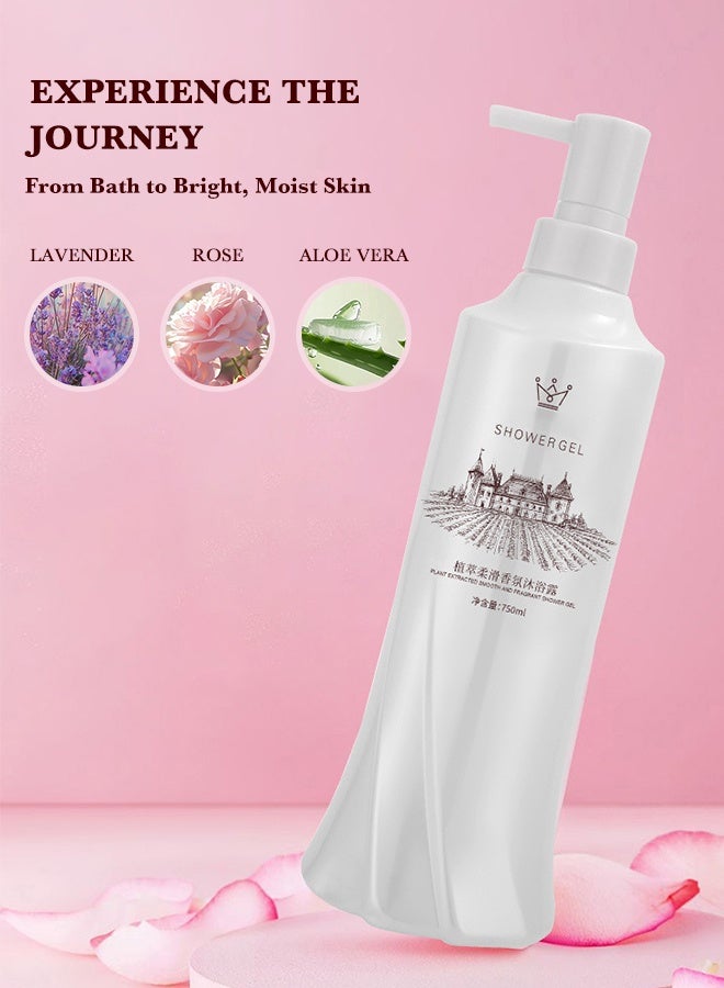 Classic Fragrance Shampoo & Shower Gel Gift Set 750ml x2, Luxurious Bath Set for Women, Moisturizing Hair & Body Care, Elegant Pink Gift Box for Her - Image 3