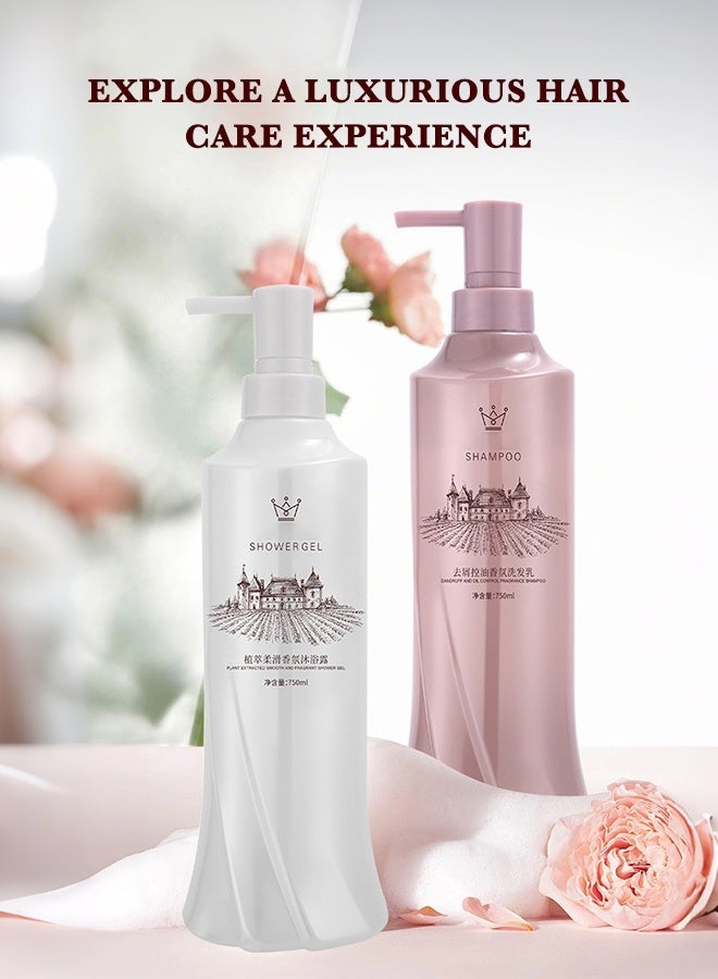 Classic Fragrance Shampoo & Shower Gel Gift Set 750ml x2, Luxurious Bath Set for Women, Moisturizing Hair & Body Care, Elegant Pink Gift Box for Her - Image 5
