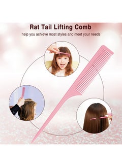 Patelai 3 Pieces Plastic Rat Tail Comb Pintail Comb Fiber Teasing Comb 9 Inch Styling Comb With Thin And Long Handle For Men Women Girl Salon Home Supplies  - Image 4