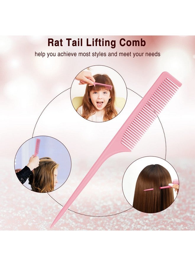 Patelai 3 Pieces Plastic Rat Tail Comb Pintail Comb Fiber Teasing Comb 9 Inch Styling Comb With Thin And Long Handle For Men Women Girl Salon Home Supplies - Image 4