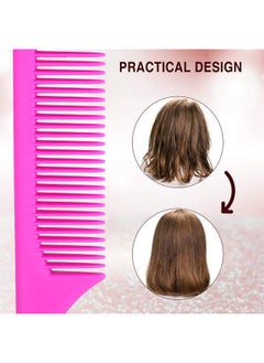 Patelai 3 Pieces Plastic Rat Tail Comb Pintail Comb Fiber Teasing Comb 9 Inch Styling Comb With Thin And Long Handle For Men Women Girl Salon Home Supplies  - Image 5