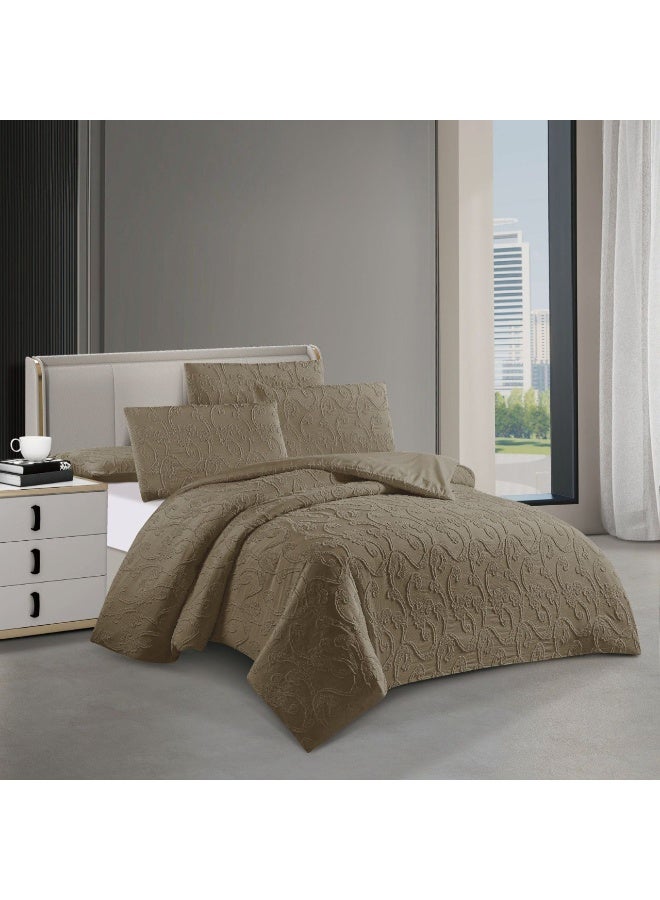 طقم لحاف سرير ميكروفايبر ناعم عالي الجودة مقاس كينج 6 قطع قطعة واحدة ملاءة سرير مقاس 200*200 سم، قطعة واحدة لحاف مقاس 220*240 ثابت، 4 قطع أكياس مخدة فائقة النعومة