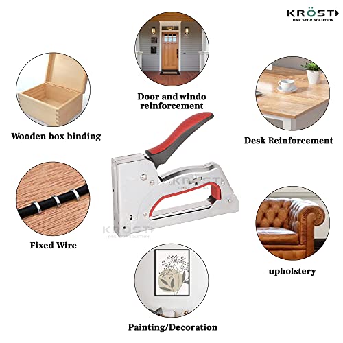 KROST 3 in 1 Kangaro Miles All Metal Body 18 Gauge Ts-2313A Gun Tacker, Staple Gun with F-10 mm Brad Nails -5000 Pcs - Image 2