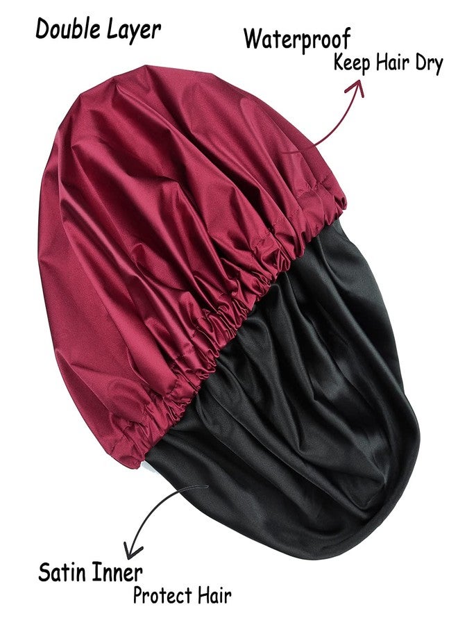 Heerf Wash Shower Cap Waterproof Bonnet for Long Braids Dreadlocks Women Extra Large - Image 3