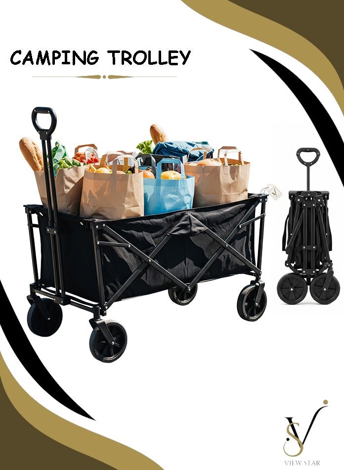 فيوستار عربة حملات Viewstar القابلة للطي والمتينة - عربة حملات محمولة مزودة بعجلات لجميع التضاريس ومقبض قابل للتعديل - Image 1