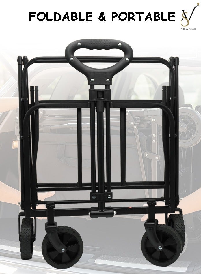 فيوستار عربة حملات Viewstar القابلة للطي والمتينة - عربة حملات محمولة مزودة بعجلات لجميع التضاريس ومقبض قابل للتعديل - Image 4