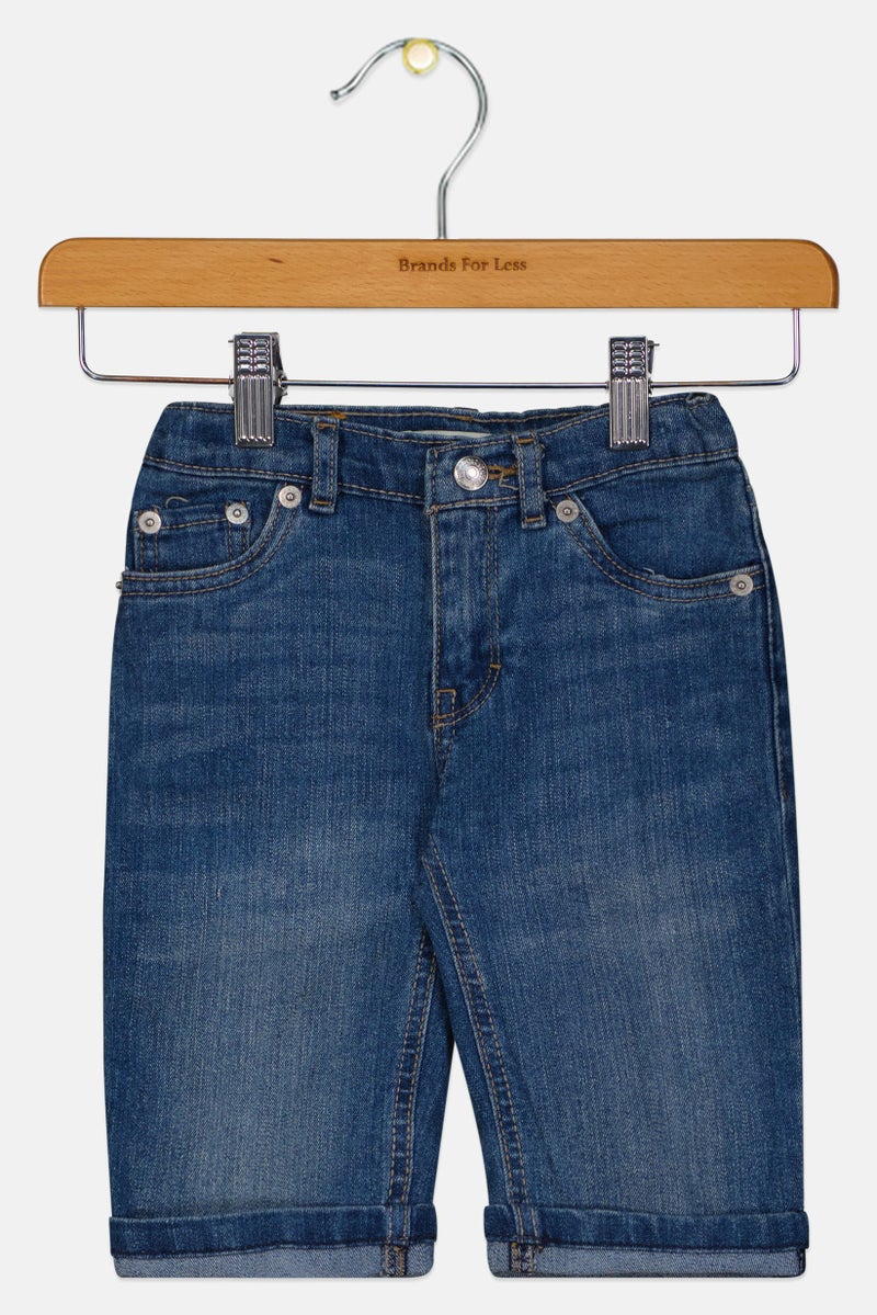 Levi's Kids Girl Washed Denim Shorts, Blue - Image 1