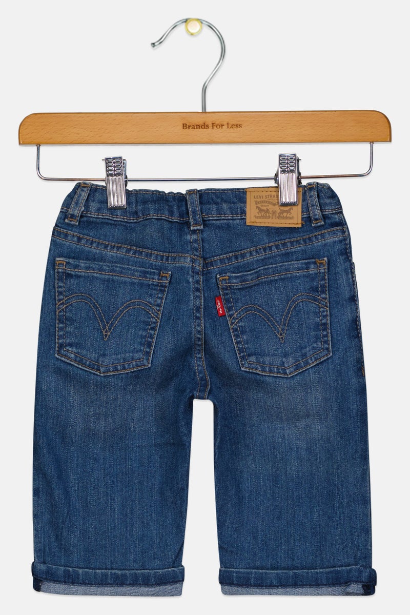 Levi's Kids Girl Washed Denim Shorts, Blue - Image 2
