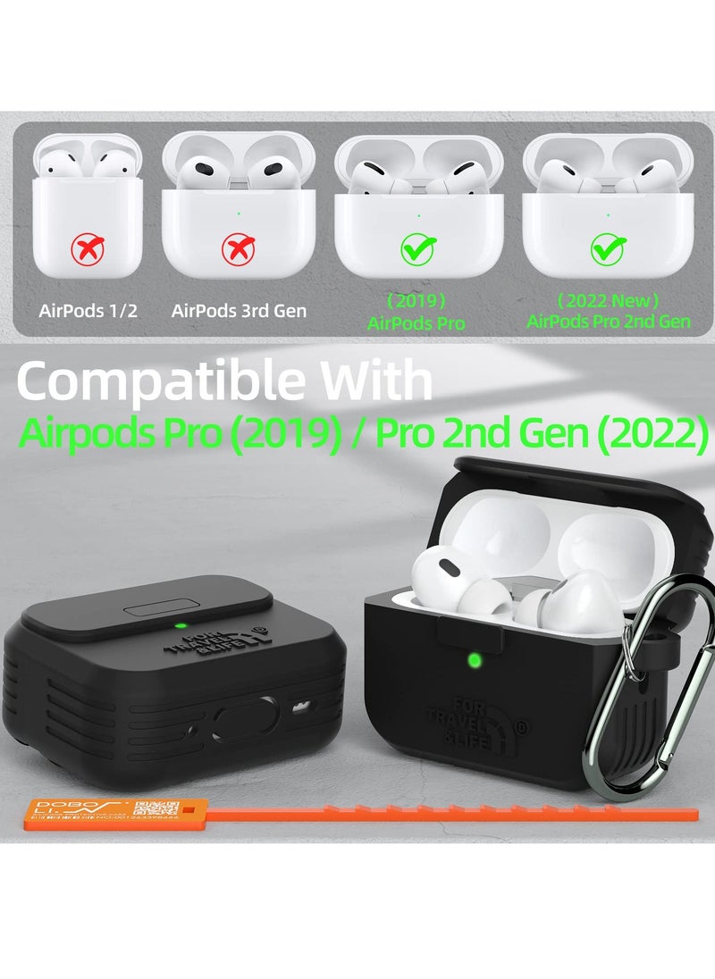 Generic - Headphone Protective Cover, Compatible with AirPods Pro 2nd/1st Generation Case Cover, Rugged Military Grade Protective Cover, with Apple AirPods Pro 2022/2019 Charging Case - Image 1