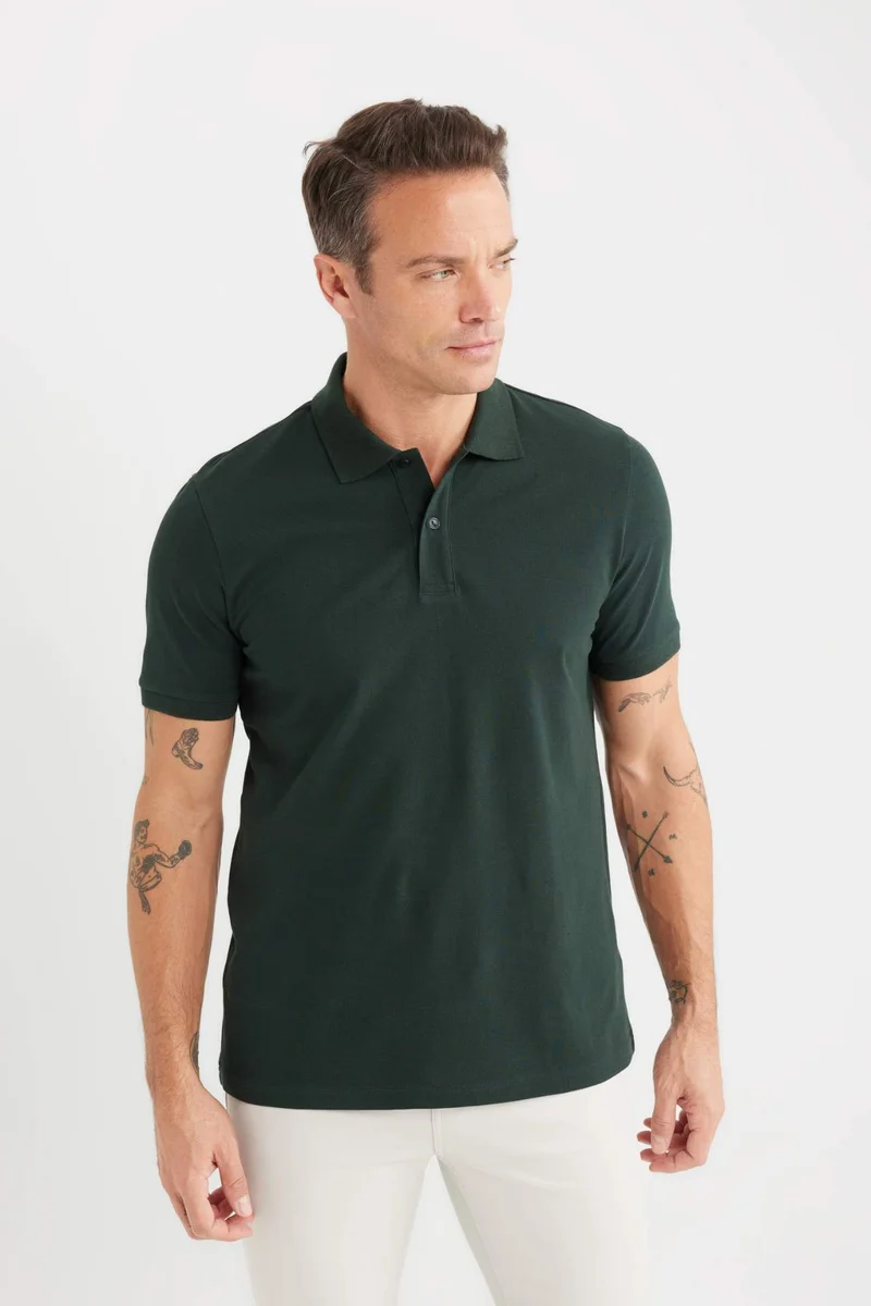 ديفاكتو Regular Fit Pique Polo T-Shirt