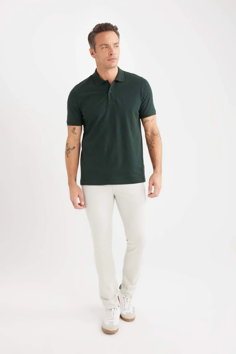 ديفاكتو Regular Fit Pique Polo T-Shirt