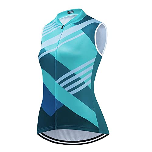 SUDU SUDO Women's Cycling Jersey Set Sleeveless Bike Shirts Cycling Vest Shorts Bicycle Clothing Short with Gel Padded - Image 1