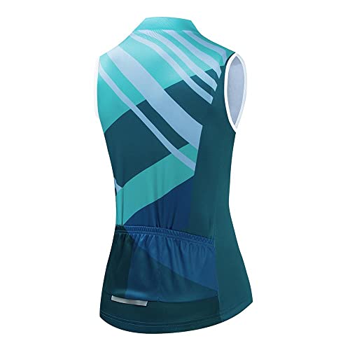 SUDU SUDO Women's Cycling Jersey Set Sleeveless Bike Shirts Cycling Vest Shorts Bicycle Clothing Short with Gel Padded - Image 2
