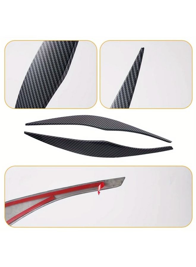 Carbon Fiber Pattern ABS Front Headlight Arches For BMW 3 Series 2005 2012 - Image 5
