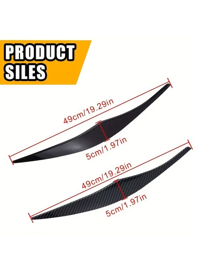 Carbon Fiber Pattern ABS Front Headlight Arches For BMW 3 Series 2005 2012 - Image 2