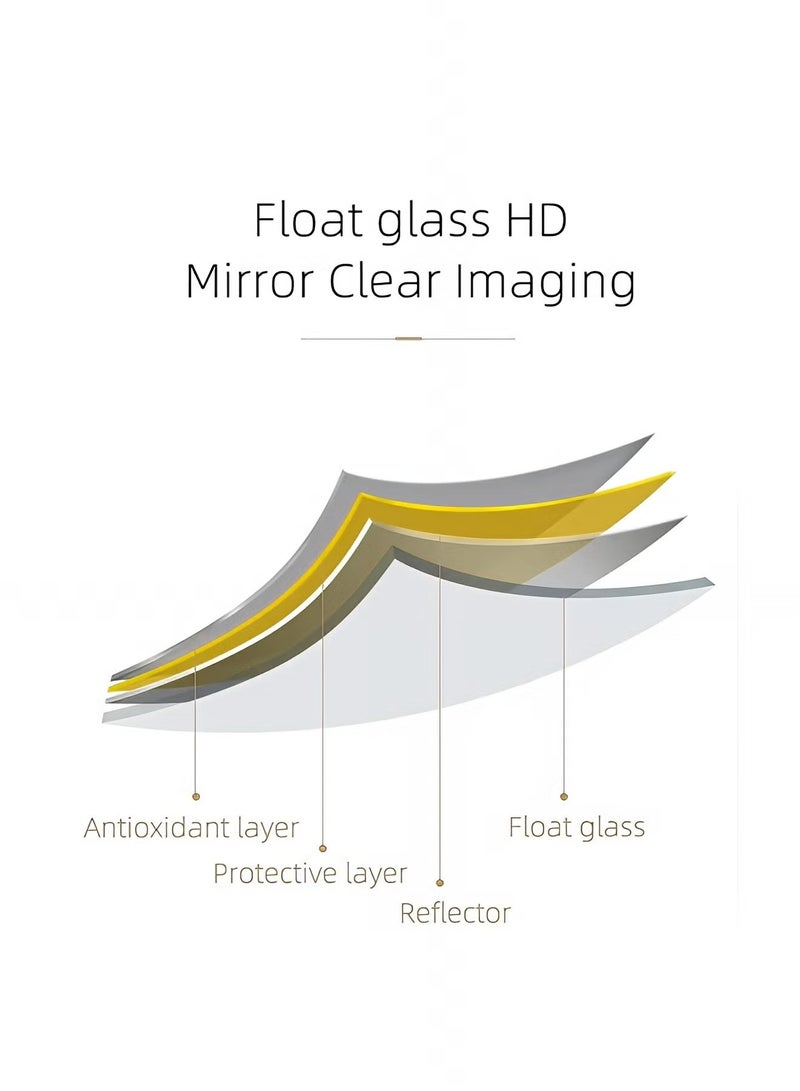 تايمي مرآة مستطيلة الشكل مقاس 120×30 سم بحواف دائرية، مرآة كاملة الطول مع حامل وإطار معدني، مرآة أرضية، مرآة حائط معلقة أو مائلة لغرفة المعيشة، غرفة النوم، المدخل، بيضاء - Image 5