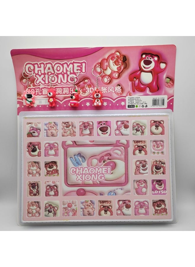 Generic - Which 2 Blind Box Hole Music Dismantling Music Lottery Blind Box Stamp Music Primary School Students Reward Hand-made Toys Wholesale-Specifications:All Crystal 40 Holes/3d Strawberry Bear + Four Large Pendants - Image 1