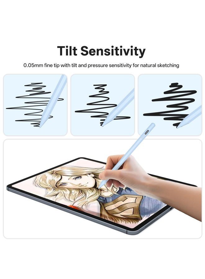 ANYQOO Stylus Pen for iPad (2018-2026), Active Pencil with Fast Charging, Tilt Sensitivity, Palm Rejection, 20H Battery, Magnetic, Compatible with iPad 6-11th, Pro 11/12.9/13, Air 3-M2, Mini 5-7 (A17 Pro) - Image 4