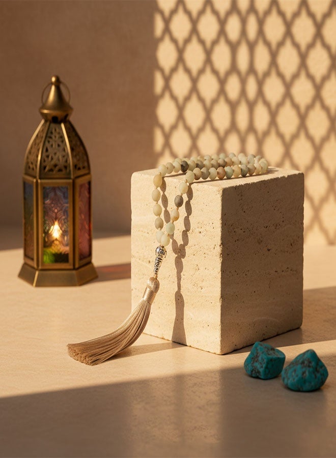 yumee 99 Beads Islamic Tasbih Prayer Beads Necklace – Misbaha Rosary ,  Muslim Sibha for Meditation & Worship - Image 2