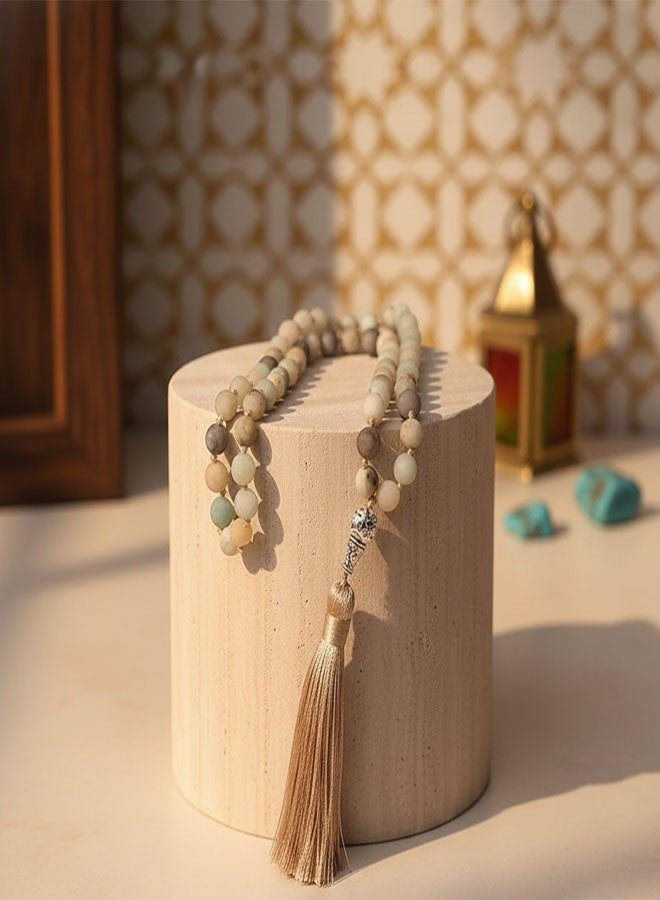 yumee 99 Beads Islamic Tasbih Prayer Beads Necklace – Misbaha Rosary ,  Muslim Sibha for Meditation & Worship - Image 4