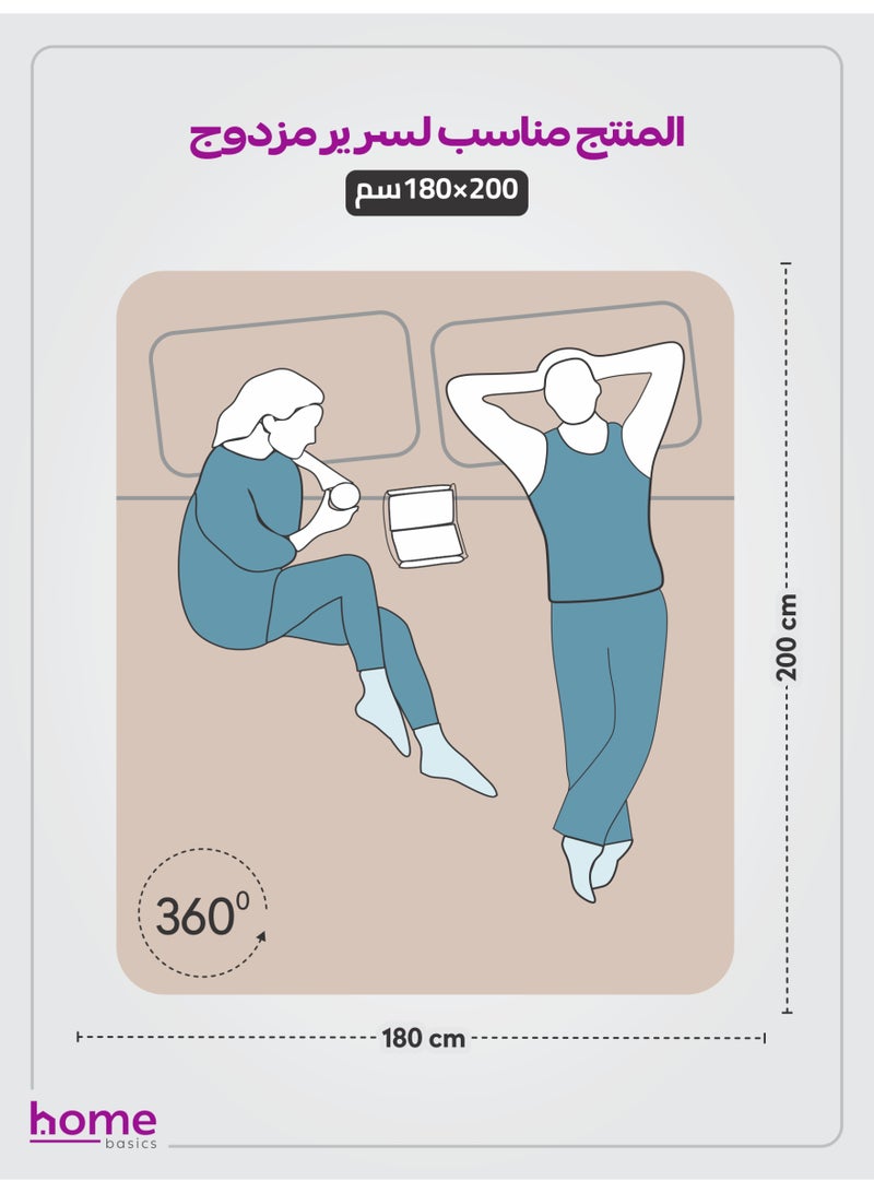 Donetella Bedding Fitted Sheet - Fits 180x200 Cm For King Bed - 3 Pcs (1 Fitted Sheet and 2 Pillowcases) - 35 Cm Deep Pocket - Solid Bed Sheet - Image 2