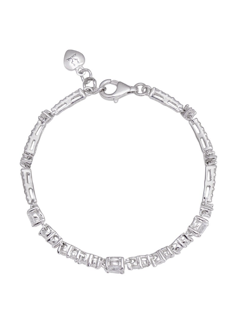 Divine Petals Women's Bracelet with CZ Diamond and Sterling Silver, Middle East Exclusive Collection