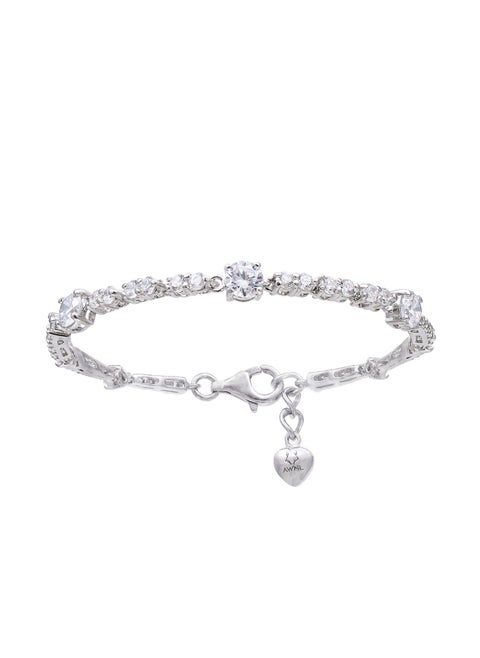 Divine Petals Women's Bracelet with CZ Diamond and Sterling Silver, Middle East Exclusive Collection
