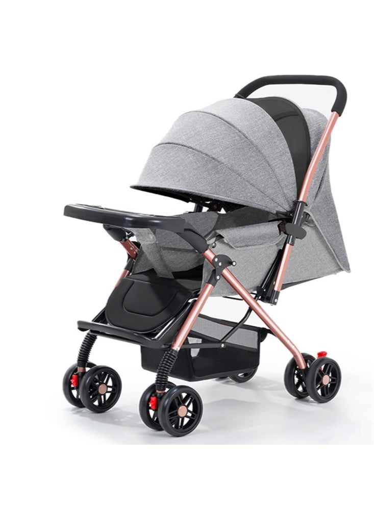 GGEROU Baby Stroller for toddlers 0-3 years,One-click Foldable Lightweight Infant Travel Stroller With Storage Basket,Multi-Postion Reclining Seat, Grey - Image 1