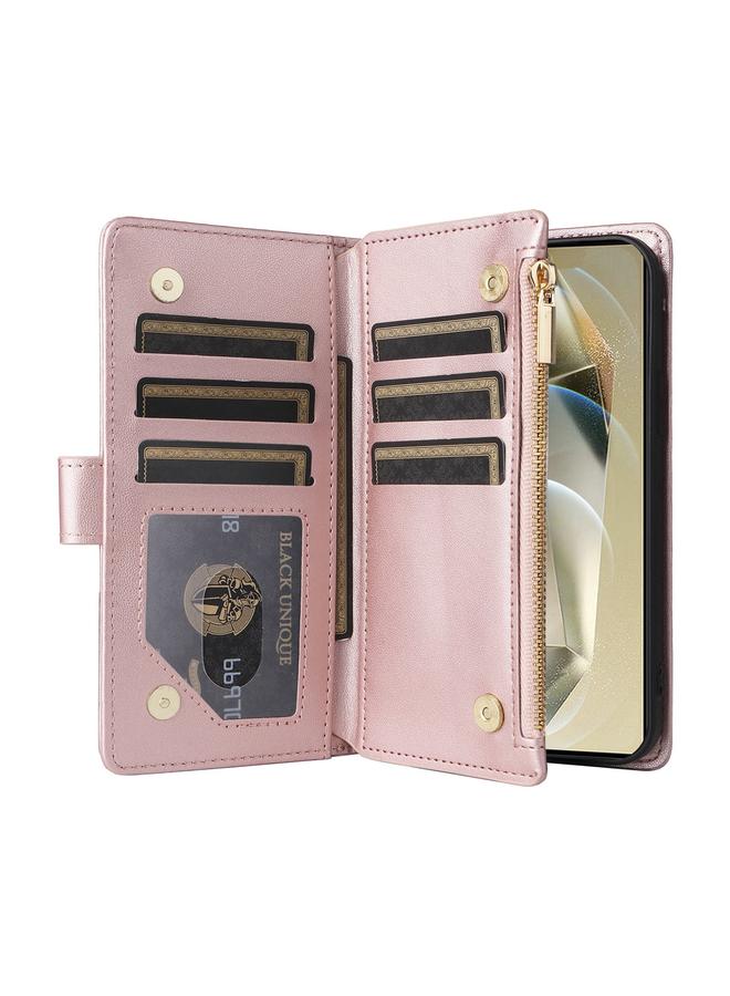 S-TOP Case For Samsung Galaxy S24 Ultra 5G Crossbody Zipper Wallet Rhombus Leather Phone Case - Image 4