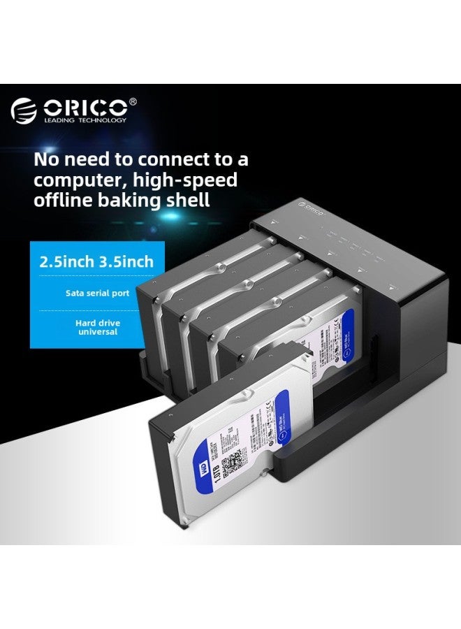 Orico 6558US3-C 3.5 Inch Mobile Hard Disk Box Holder 5 Disk Base Offline Copy Copy Machine-Color:Black - Image 2