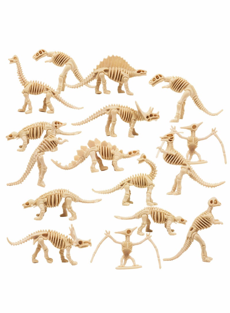 Excefore Dinosaur Fossil Skeletons,Figures Dino Bones,Dinosaur Skeleton Toys for Dino Sand Dig,Science Play,Party Favor,12 Styles,36 Pack - Image 1