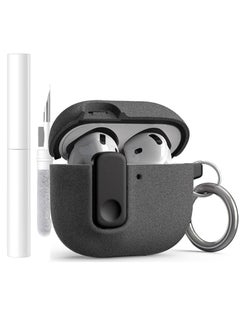 For AirPods 4 Case,Support Wireless Charging, Drop Protection Cover with Magnetic Lid Lock, Hybrid Case- Grey（With cleaning tools）
